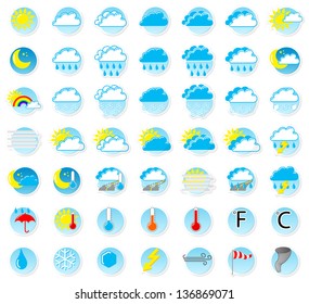 vector illustration of a set of weather icons