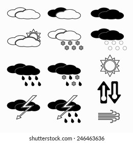 Vector illustration set of weather the icons.