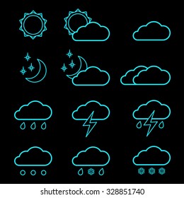 Vector illustration set of weather icons.