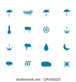 Vector illustration. Set of weather multicolored icons. Flat style