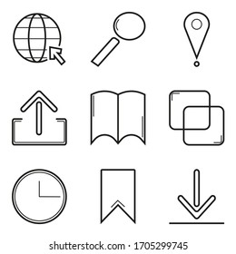 Vector illustration of a set of WEB