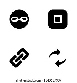 Vector illustration set web icons. Elements refresh sign, attach sign, button and sign of attach in round icon on white background