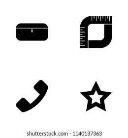 Vector illustration set web icons. Elements star, handset, scale sign and case icon on white background