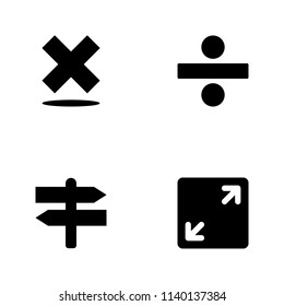 Vector illustration set web icons. Elements open sign, crossroads, division sign and ban sign icon on white background