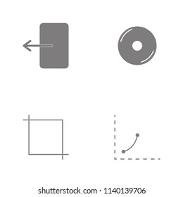 Vector illustration set web icons. Elements Graphic curves, Crop, disc weband Incoming and outcoming callsicon on white background