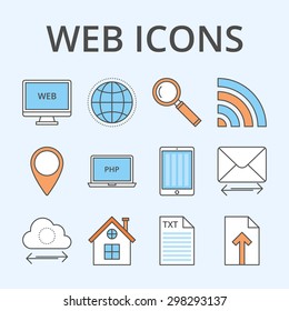 Vector illustration of a set of web icons.