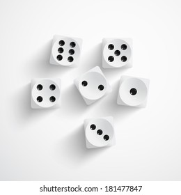 Vector illustration of set of white dices