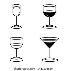 Vector illustration of a set of wineglass