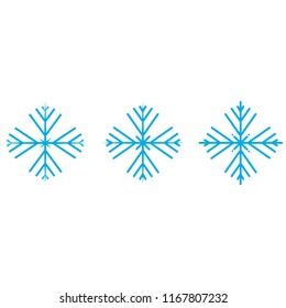 Vector illustration. Set of winter Snowflakes. Blue Snowflakes isolated on white background. Christmas set.