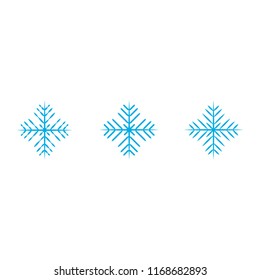Vector illustration. Set of winter Snowflakes. Blue Snowflakes isolated on white background. Christmas set.