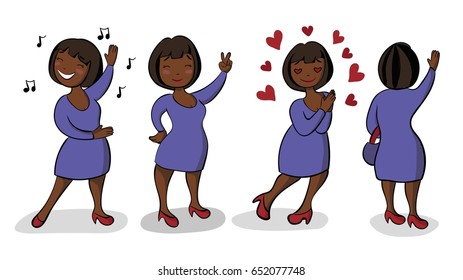 Vector illustration. Set of woman expression isolated