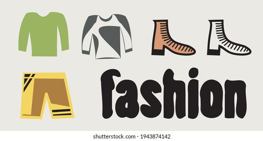 Vector illustration of set of women's accessories.Summer fashion collection.