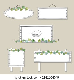 vector illustration set of wooden sign boards