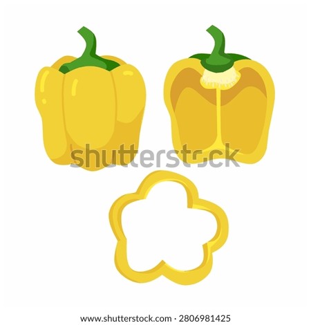 vector illustration set of yellow bell pepper for your illustration for your design for sticker