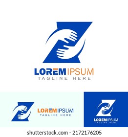 A vector illustration set of Yin Yang Swirl Hand Logo