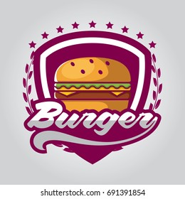 Vector illustration Sets of burger shop icon logo design