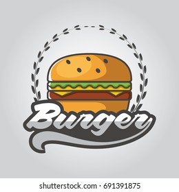 Vector illustration Sets of burger shop icon logo design