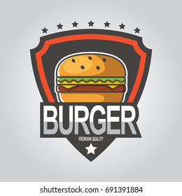 Vector illustration Sets of burger shop icon logo design