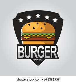Vector illustration Sets of burger shop icon logo design