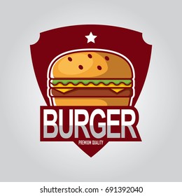 Vector illustration Sets of burger shop icon logo design