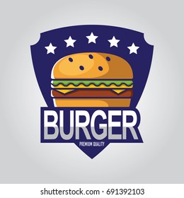 Vector illustration Sets of burger shop icon logo design