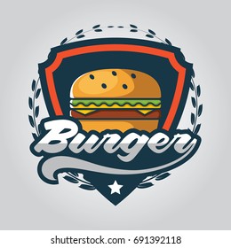 Vector illustration Sets of burger shop icon logo design