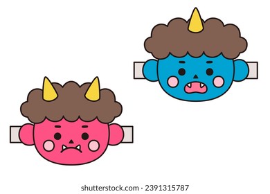 Vector illustration of Setsubun demon mask