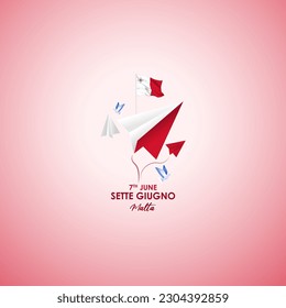 Vector illustration for Sette Giugno Malta 7 June