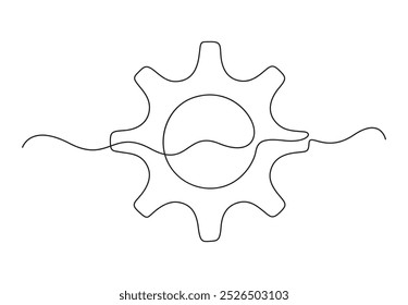 Vector illustration of setting icon continuous one line drawing