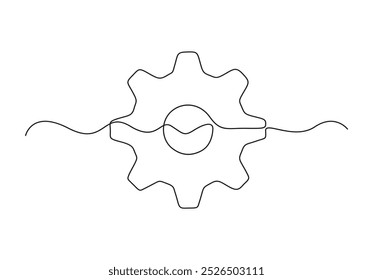 Vector illustration of setting icon continuous one line drawing