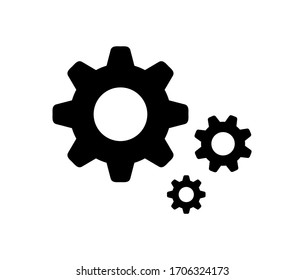 Vector illustration of a setting icon or gear icon on a white background.