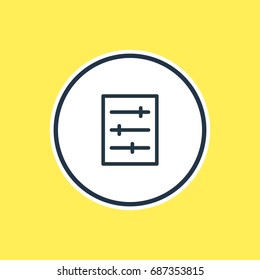 Vector Illustration Of Setting Outline. Beautiful App Element Also Can Be Used As Option Element.