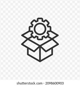 ilustración vectorial del icono del cuadro de configuración en color oscuro y fondo transparente (png).