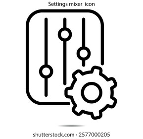  vector illustration Settings mixer line icon. linear style sign for mobile concept and web design. Settings sliders outline vector icon. Symbol, logo illustration. Vector graphics
on background