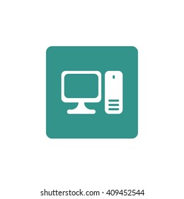 Vector illustration of Settings sign icon on green background.