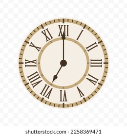 Vector illustration of seven o'clock icon sign and symbol. colored icons for website design .Simple design on transparent background (PNG).