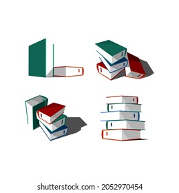 vector illustration of several arrangement of books