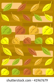 Ilustração vetorial de várias folhas de outono