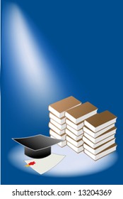 Vector illustration of several books