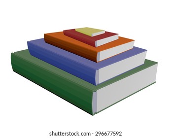 Vector illustration of several books. Isolated.