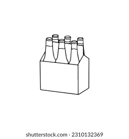 vector illustration of several bottles in one box
