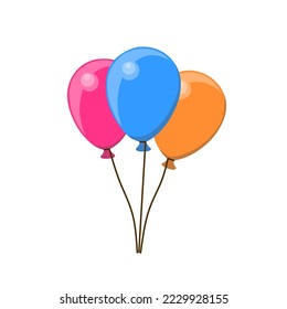 ilustración vectorial de varios globos coloridos adecuados para niños, vacaciones, cumpleaños, año nuevo