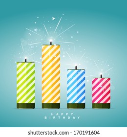 Vector illustration of several colorful birthday candles, or firecrackers, or dynamites, you  name it.