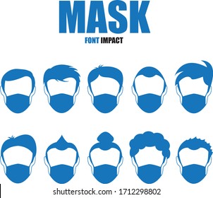 Vector illustration of several doctor faces wearing medical protective mask for protection against coronavirus. This is made for designs, infography and web