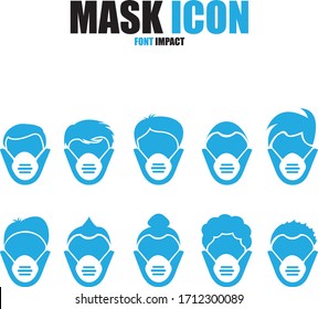 Vector illustration of several doctor faces wearing medical protective mask for protection against coronavirus. This is made for designs, infography and web