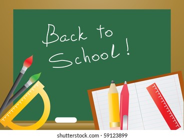 Vector illustration of several educational objects