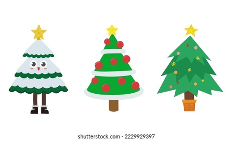 vector illustration of several fir trees suitable for celebration,party,kids,holiday,christmas,new year
