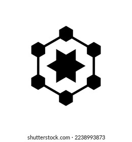 vector illustration of several hexagons and and stars. . great for logos or motifs.