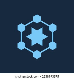 ilustración vectorial de varios hexágonos y estrellas. ... ideal para logotipos o motivos.