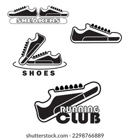 Vektorgrafik mehrerer Logos von Turnschuhen